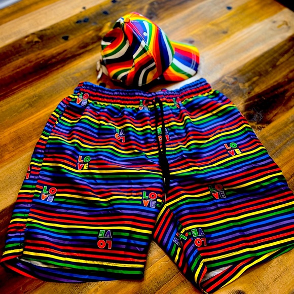 “Jamaica Set” Love Swim trunks (L)x Michael Kors Cap (all sizes)